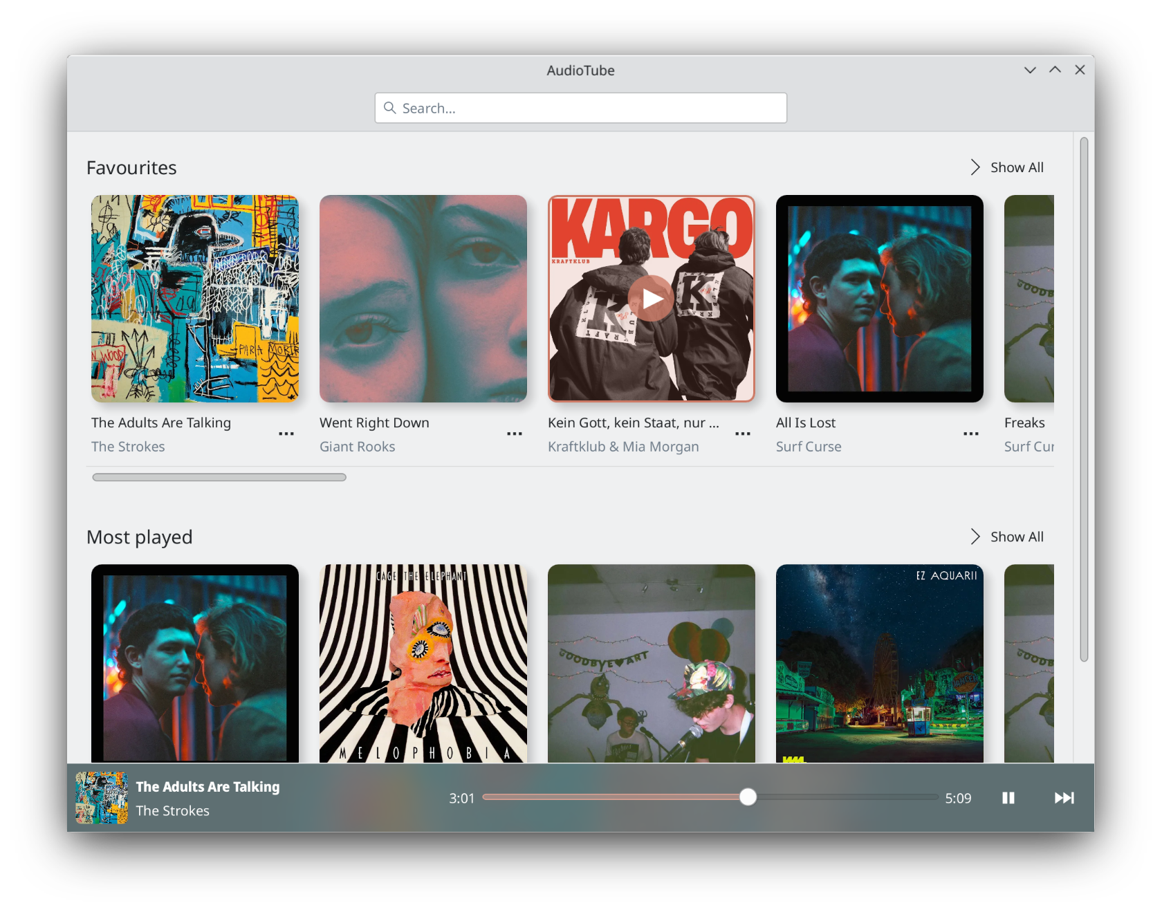 Skjermbiletet av AudioTube