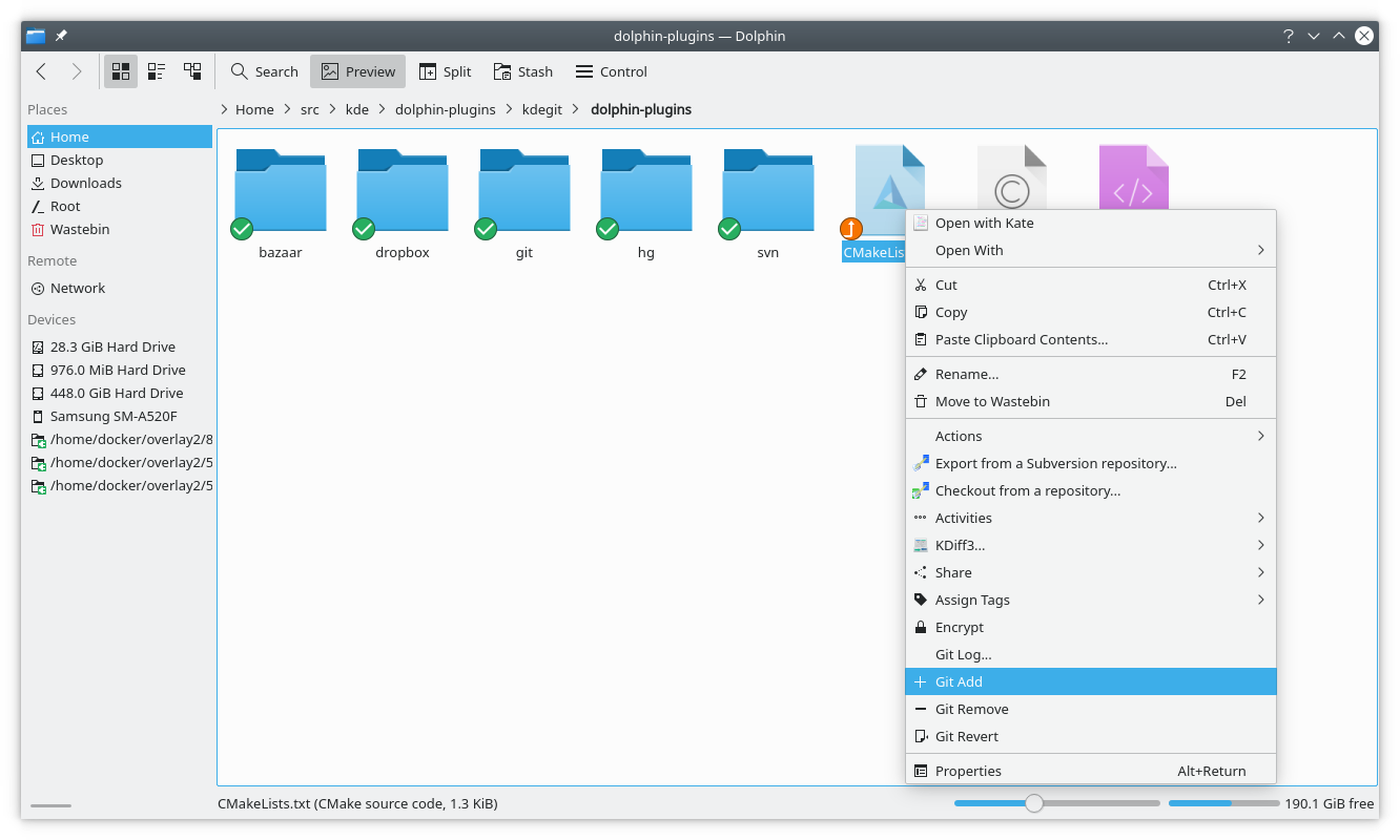 Screenshot of Dolphin Plugins