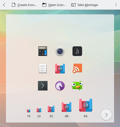 The colorful icon view of Ikona