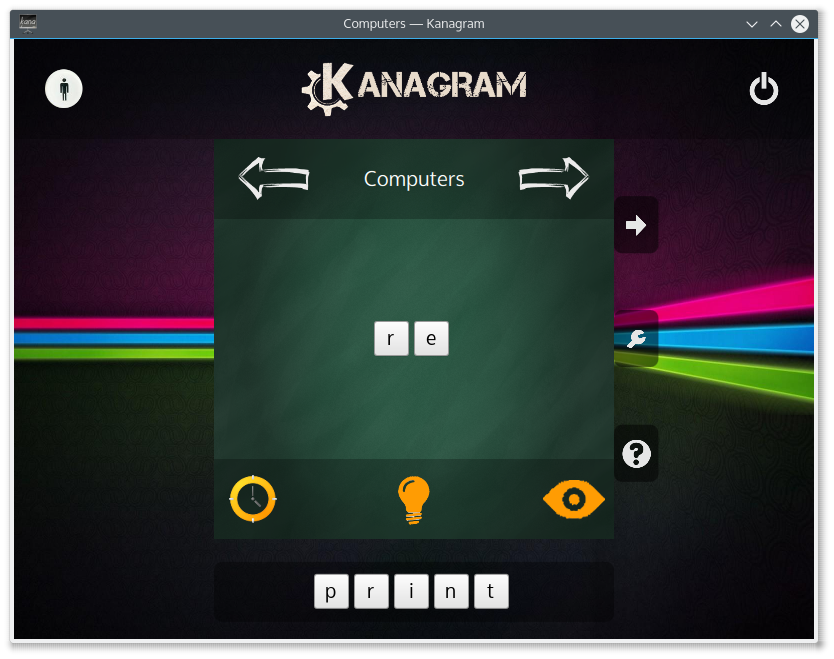A Kanagram játék közben
