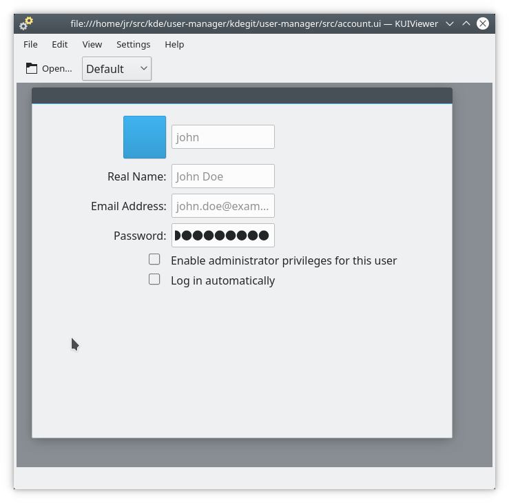 Screenshot of KUIViewer KPart