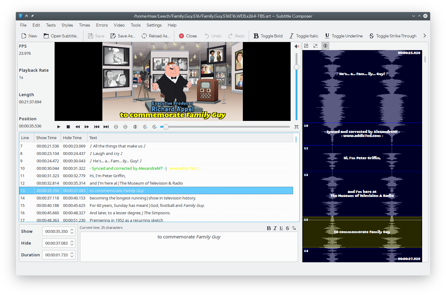 Main application window